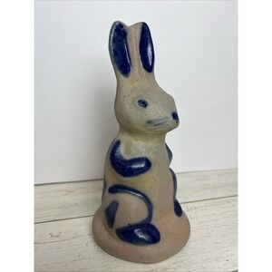 BBP Beaumont Brothers Pottery Bank Glazed Rabbit Bunny 1990 Blue Statue